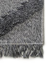 Waschbarer Baumwollteppich Oslo in Dunkelgrau mit Hoch-Tief-Muster, 100% Baumwolle, Grau, meliert, B 150 x L 230 cm (Größe M)