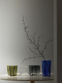 Mundgeblasene Vase Alvar Aalto, H 16 cm, Glas, mundgeblasen, Grün, transparent, B 21 x H 16 cm