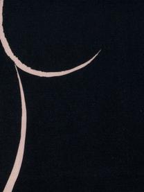 Kissenhülle Curves mit gezeichnetem Print, 100% Baumwolle, Schwarz,Rosa, 40 x 40 cm
