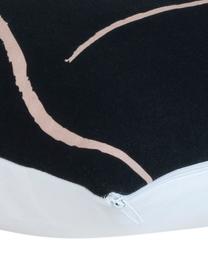 Housse de coussin 40x40 noir Curves, Noir, rose