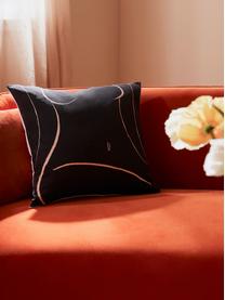 Housse de coussin 40x40 noir Curves, Noir, rose