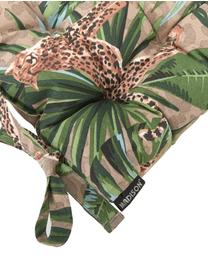 Cuscino sedia con stampa tropicale Lenny, 50% cotone, 45% poliestere,
5% altre fibre, Taupe, verde, marrone, nero, Larg. 45 x Lung. 45 cm