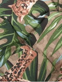 Stoelkussen Lenny met tropische print, 50% katoen, 45% polyester,
5% andere vezels, Taupe, groen, bruin, zwart, 45 x 45 cm