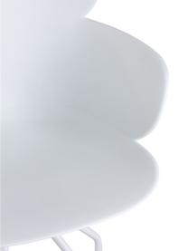 Sedia da ufficio in plastica con ruote Eva, Materiale sintetico (PP), Bianco, Larg. 61 x Alt. 58 cm
