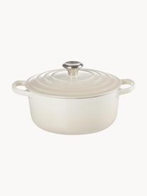 Cocotte ronde en fonte émaillée Signature Collection, Fonte, émaillé, Tons blanc cassé, Ø 24 cm, 4,2 L