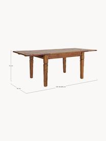 Tavolo allungabile in legno di acacia Chateux, Legno di acacia, Legno di acacia, Larg. 120/200 x Prof. 90 cm
