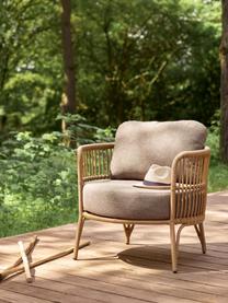 Poltroncina da giardino Hampton, Rivestimento: 100% poliestere, Struttura: alluminio rivestito, Beige, marrone chiaro, Larg. 81 x Prof. 77 cm