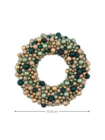 Couronne de Noël Festivity, Plastique, polystyrène, Vert, doré, Ø 33 x haut. 7 cm