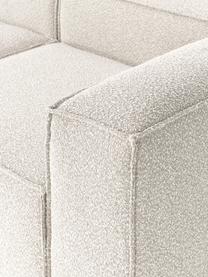 Narożna sofa modułowa Bouclé Lennon, Tapicerka: Bouclé (100% poliester) D, Stelaż: lite drewno sosnowe, skle, Nogi: tworzywo sztuczne Ten pro, Bouclé w odcieniu złamanej bieli, S 238 x G 180 cm, lewostronna