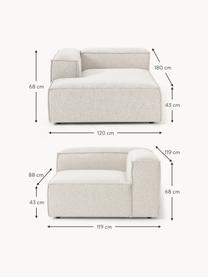 Modulares Ecksofa Lennon aus Bouclé, Bezug: Bouclé (100 % Polyester) , Gestell: Massives Kiefernholz, Spe, Füße: Kunststoff Dieses Produkt, Bouclé Off White, B 238 x T 180 cm, Eckteil links