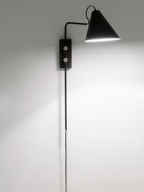 Grande applique murale ajustable avec prise secteur Club, Luminaire : noir Détails : laiton, prof. 46 x haut. 62 cm