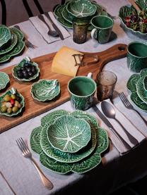 Handbeschilderde dinerborden Cabbage, 2 stuks, Keramiek, Donkergroen, Ø 27 cm