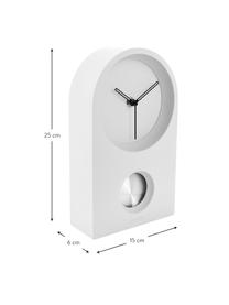 Reloj de mesa Taut, Plástico ABS, Blanco, plateado, negro, An 15 x Al 25 cm