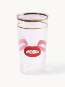 Verre à eau design Lips, Lèvres rouges avec inscription, Ø 7 x haut. 13 cm, 375 ml