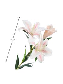 Flor artificial Lilie, Plástico, alambre de metal, Blanco, rosa, L 90 cm