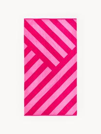 Strandlaken Suri met zigzag patroon, Roze, B 90 x L 170 cm