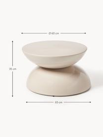 Interiérový/exteriérový odkládací stolek Gigi, Umělá hmota, kov s práškovým nástřikem, Světle béžová, Š 65 cm, V 35 cm