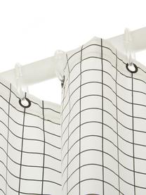 Schmaler Duschvorhang Tile aus Baumwoll-Mix, Schwarz, Weiss, 150 x 200 cm