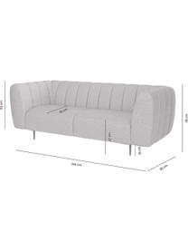 Sofa Shel (3-osobowa), Tapicerka: 100% poliester z uczuciem, Stelaż: drewno liściaste, drewno , Nogi: metal powlekany Dzięki tk, Jasny szary, S 210 x G 95 cm