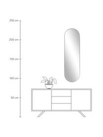 Ovale wandspiegel Lucia, Lijst: gecoat metaal, Zwart, B 40 x H 140 cm