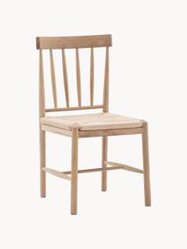 Sillas artesanales de madera de roble Eton, 2 uds.., Asiento: cuerda, Estructura: madera de roble, Madera de roble, beige claro, An 46 x F 45 cm