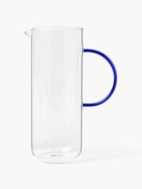 Waterkaraf Torino uit borosilicaatglas, 1.1 L, Borosilicaatglas, Transparant, koningsblauw, 1.1 L