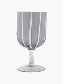 Copas de vino soplada artesanalmente Mizu, 2 uds, Vidrio, Gris, blanco, Ø 8 x Al 15 cm, 350 ml