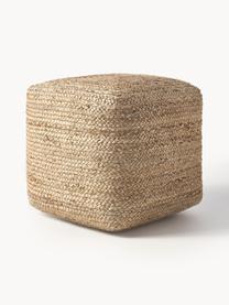 Pouf en jute artisanal Bono, Beige, larg. 45 x haut. 45 cm