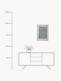 Gerahmter Digitaldruck Tily, Rahmen: Kiefernholz, lackiert, Bild: Digitaldruck auf Papier, Front: Glas, Blau, Beige, Kiefernholz, B 50 x H 70 cm