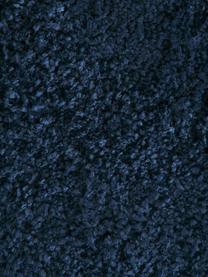 Alfombra redonda de pelo largo Leighton, Parte superior: microfibra (100% poliéste, Reverso: 70% poliéster, 30% algodó, Azul oscuro, Ø 120 cm (Tamaño S)