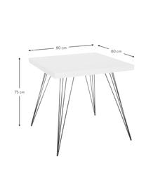 Petite table carrée à pieds en métal Wolcott, Blanc