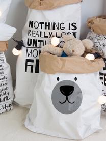 Opbergzak Bear, Gerecycled papier, Wit, zwart, grijs, B 60 x H 90 cm