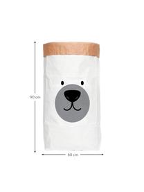 Aufbewahrungstüte Bear, Recyceltes Papier, Weiß, Schwarz, Grau, B 60 x H 90 cm