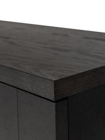 Wąska szafka drewna dębowego Pimlico, Ciemny brązowy, mosiądz, S 91 x W 75 cm