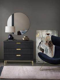 Commode noire étroite bois de chêne Pimlico, Brun foncé, laiton