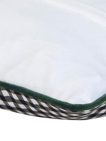 Housse de coussin à carreaux, avec passepoil contrasté Vicky, Noir, blanc
 bordure passepoilée : vert