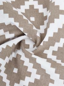 Kissenhülle Miami mit grafischem Muster, 100% Baumwolle, Taupe, Weiss, B 45 x L 45 cm