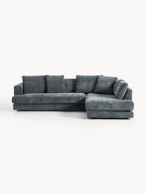 Ecksofa Tribeca, Bezug: 100 % Polyester Der strap, Gestell: Buchenholz, Kiefernholz, , Füße: Kiefernholz Dieses Produk, Webstoff Graublau, B 274 x T 192 cm, Eckteil rechts