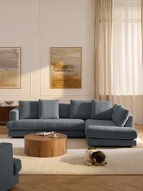 Ecksofa Tribeca, Bezug: 100 % Polyester Der strap, Gestell: Buchenholz, Kiefernholz, , Füße: Kiefernholz Dieses Produk, Webstoff Graublau, B 274 x T 192 cm, Eckteil rechts