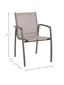 Tuinstoel Hilla Cloud in koffiebruin, Zitvlak: kunststof, Frame: gepoedercoat aluminium, Koffiebruin, beige, B 57 x D 61 cm