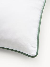 Károvaný povlak na polštář z bavlněného perkálu Scarlet, Zelená, bílá, Š 40 cm, D 80 cm