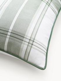Poszewka na poduszkę z perkalu Scarlet, Zielony, biały, S 40 x D 80 cm