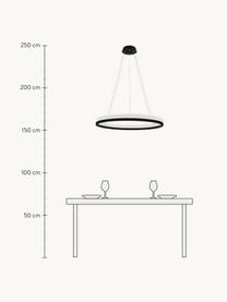 Grote LED hanglamp Billions met diffuser, Lampenkap: gepoedercoat metaal, glas, Zwart, wit, Ø 80 cm