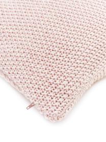 Federa arredo fatta a maglia Wilma, 100% cotone, Rosa, melangiato, Larg. 40 x Lung. 40 cm