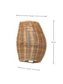 Aplique LED regulable para exterior Calobra, portátil y con mando a distancia, Fibra natural, Marrón, An 21 x Al 23 cm