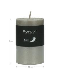 Malá stĺpová sviečka Arda, 80 % parafínový vosk, 20 % palmový vosk, Odtiene striebornej, Ø 5 x V 8 cm