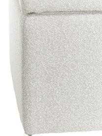 Pouf contenitore in bouclé bianco crema Winou, Rivestimento: bouclé (100% poliestere) , Bouclé bianco crema, Larg. 55 x Alt. 46 cm