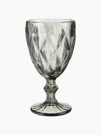 Copas de vino Colorado con patrón texturizado, 4 uds., Vidrio, Gris transparente, Ø 9 x Al 17 cm, 320 ml