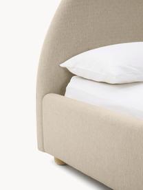 Gestoffeerd bed Ebba, Bekleding: 100% polypropyleen Met 23, Poten: massief grenenhout, Geweven stof beige, B 140 x L 200 cm