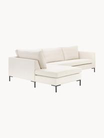 Ecksofa Luna, Bezug: 100 % Polyester, Oeko-Tex, Gestell: Massives Buchenholz, Schi, Füße: Metall, galvanisiert Das , Webstoff Off White, B 280 x T 184 cm, Eckteil rechts